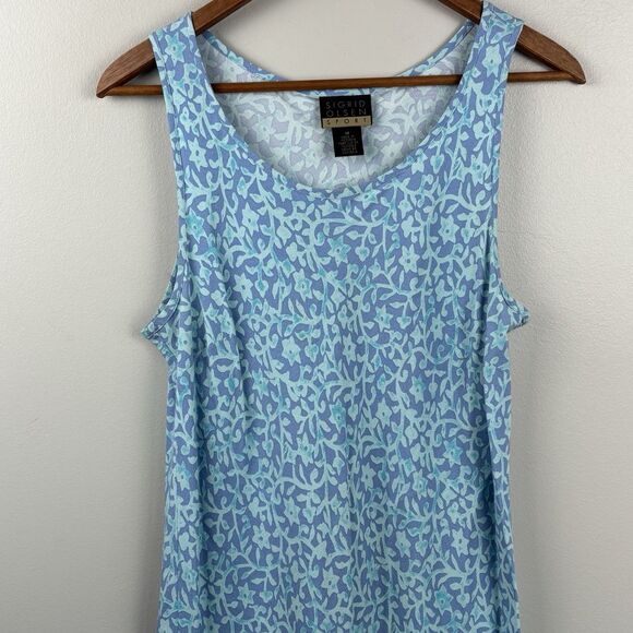 Sigrid Olsen Sport Blue Floral Shift Medium Dress Tennis Pickleball Athleisure - Picture 1 of 8